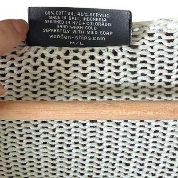 Wooden Ships SUMMER White Colorful Open Knit Sweater M/L - Picture 6 of 6